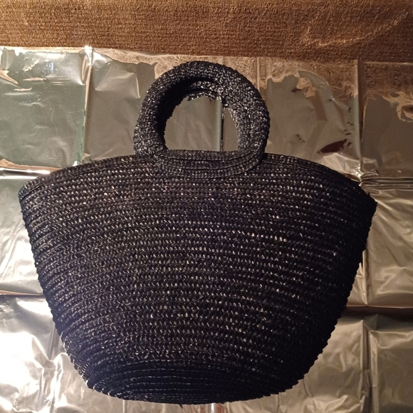 vintage floral straw bag - Picture 3 of 6